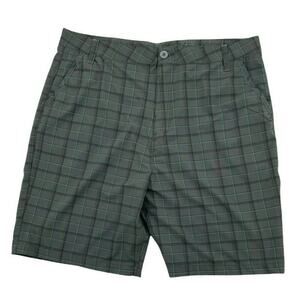 Kanu Shorts Men's Sz 38 Athletic Lightweight Button Pockets Soft Plaid Summer